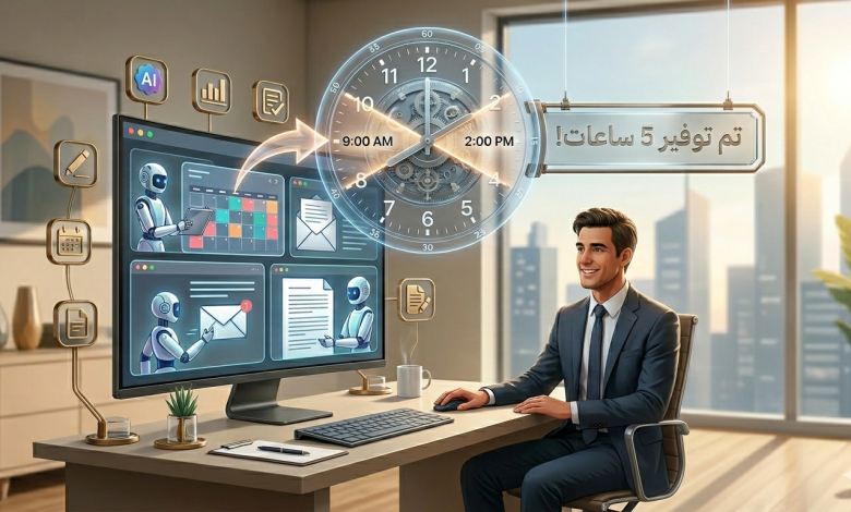 كيف توفر 5 ساعات من عملك يومياً باستخدام تطبيقات الذكاء الاصطناعي؟